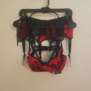 NWT Bra and Garter set Size Large